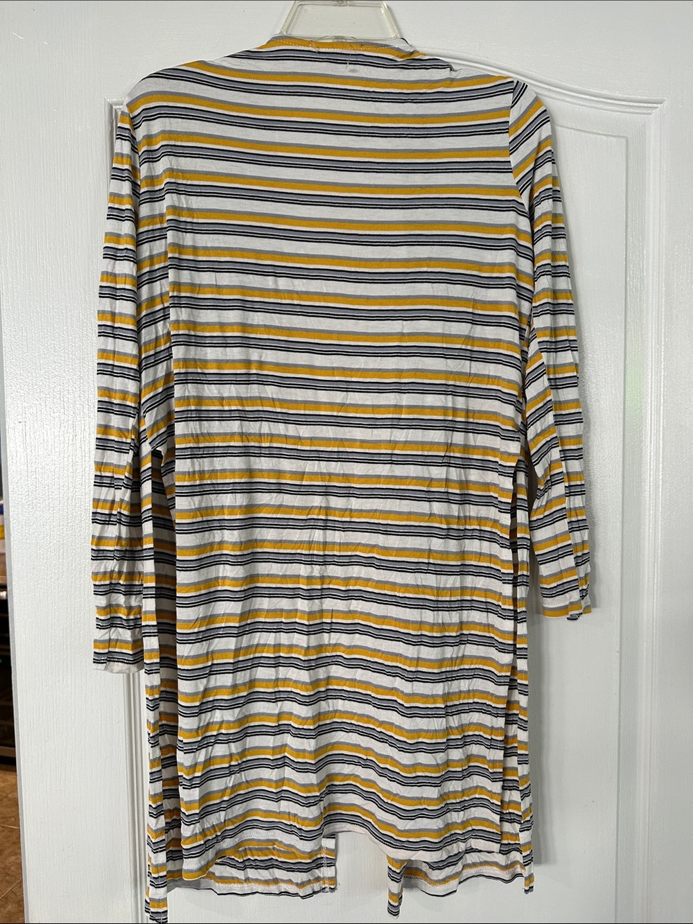 Yellow / Black Striped Long CARDIGAN great & lightweight - Picture 2 of 2